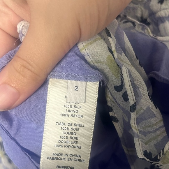 Rebecca Taylor Floral Silk Blouse Chiffon Peplum Bell Sleeve Size 2 Coquette - Picture 4 of 12